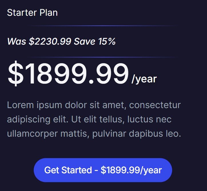 Annual starter pricing